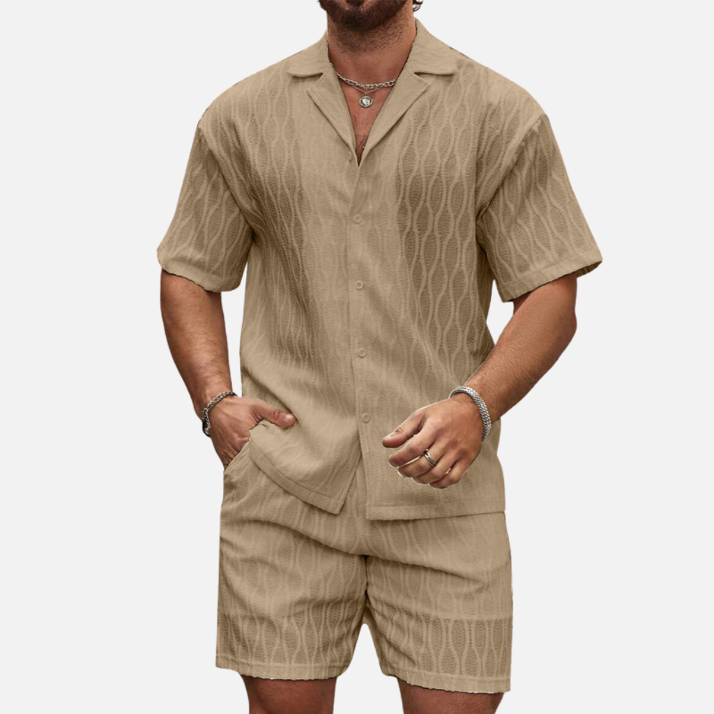 Laurior | Ensemble deux pièces pour homme pour l'été chemise légère et short