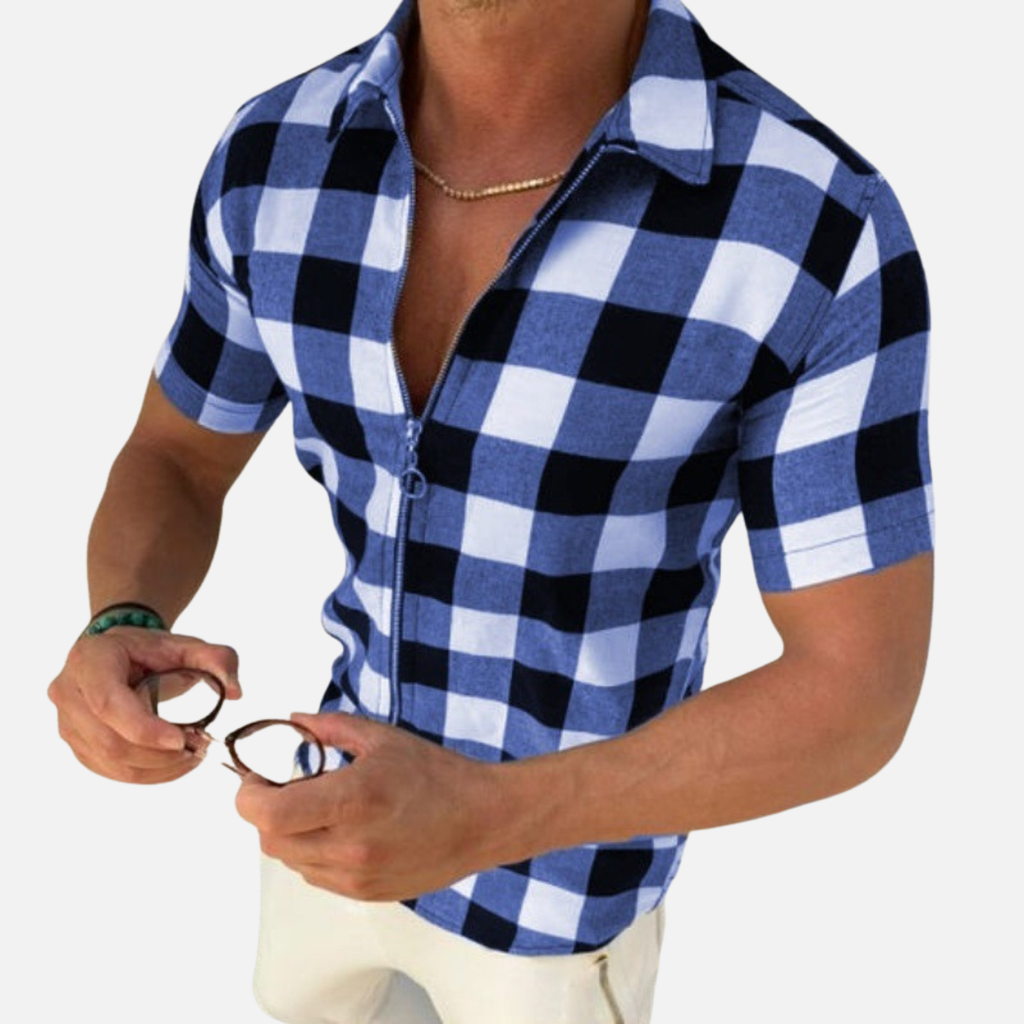 Laurior | Chemise à carreaux légère pour homme en acétate – été