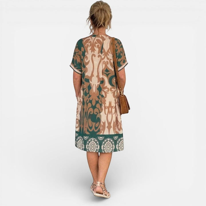 Laurior | Robe longue décontractée pour femme, col en V, tenue d’été facile