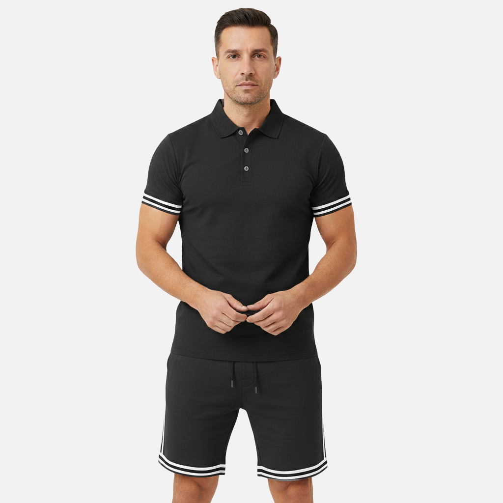 Laurior | Ensemble assorti polo et short d'été pour homme  tenue décontractée