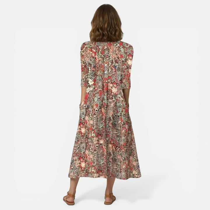 Laurior | Robe Casual Femme Coupe Fluide Vacances Plage Ete Couleur Tendance Mode