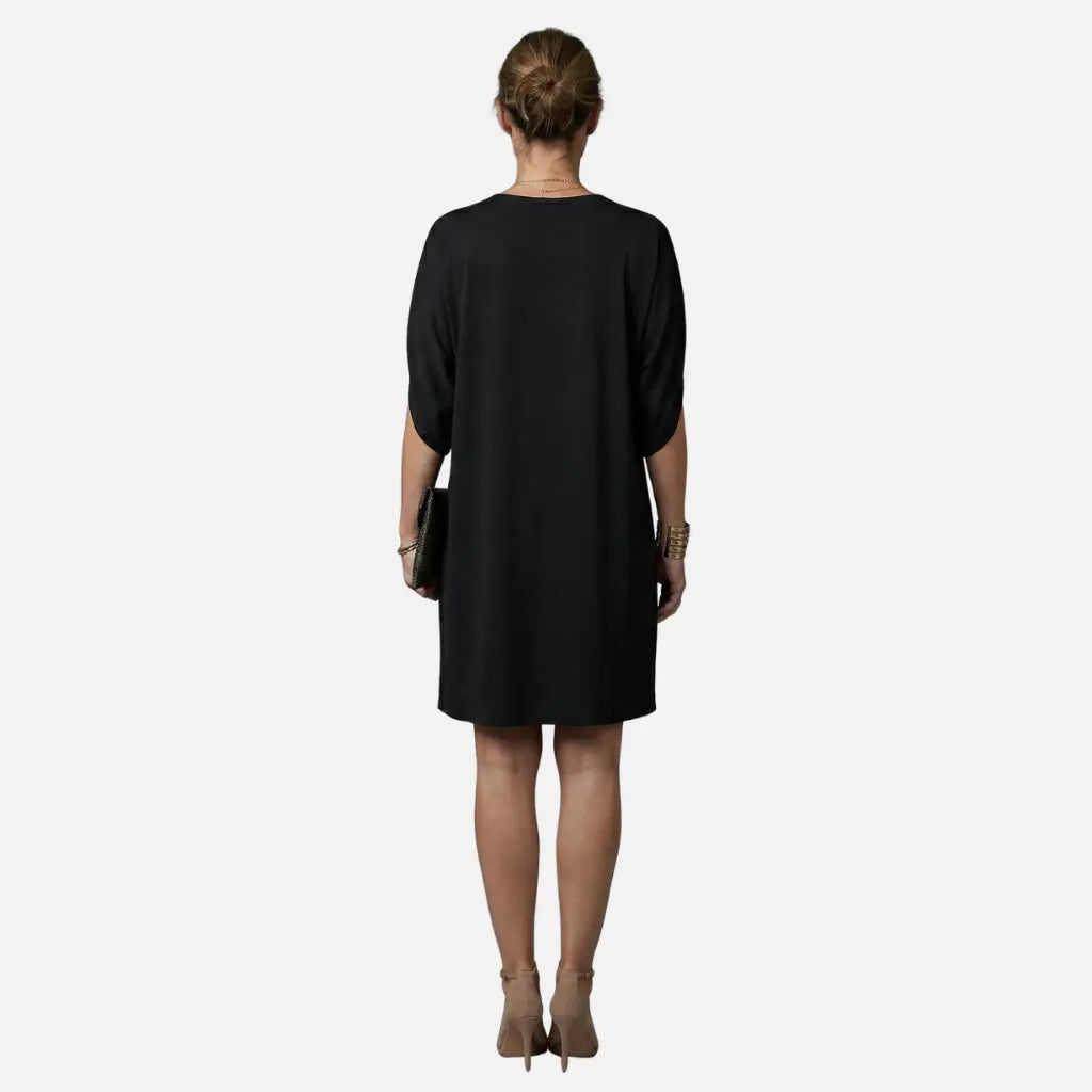 Laurior | Robe midi plissée élégante à col en V pour femme