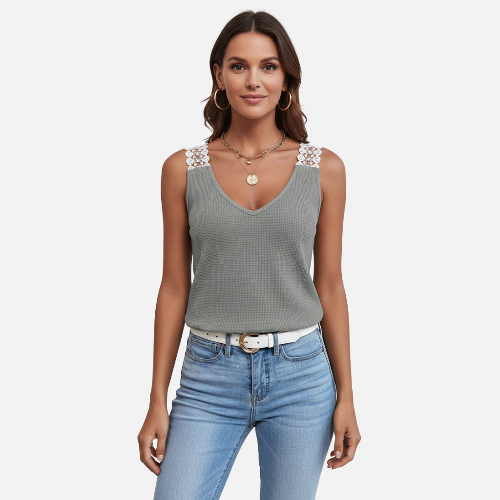 Laurior | Débardeur sans manches en dentelle pour femme, tenue décontractée pour l'été