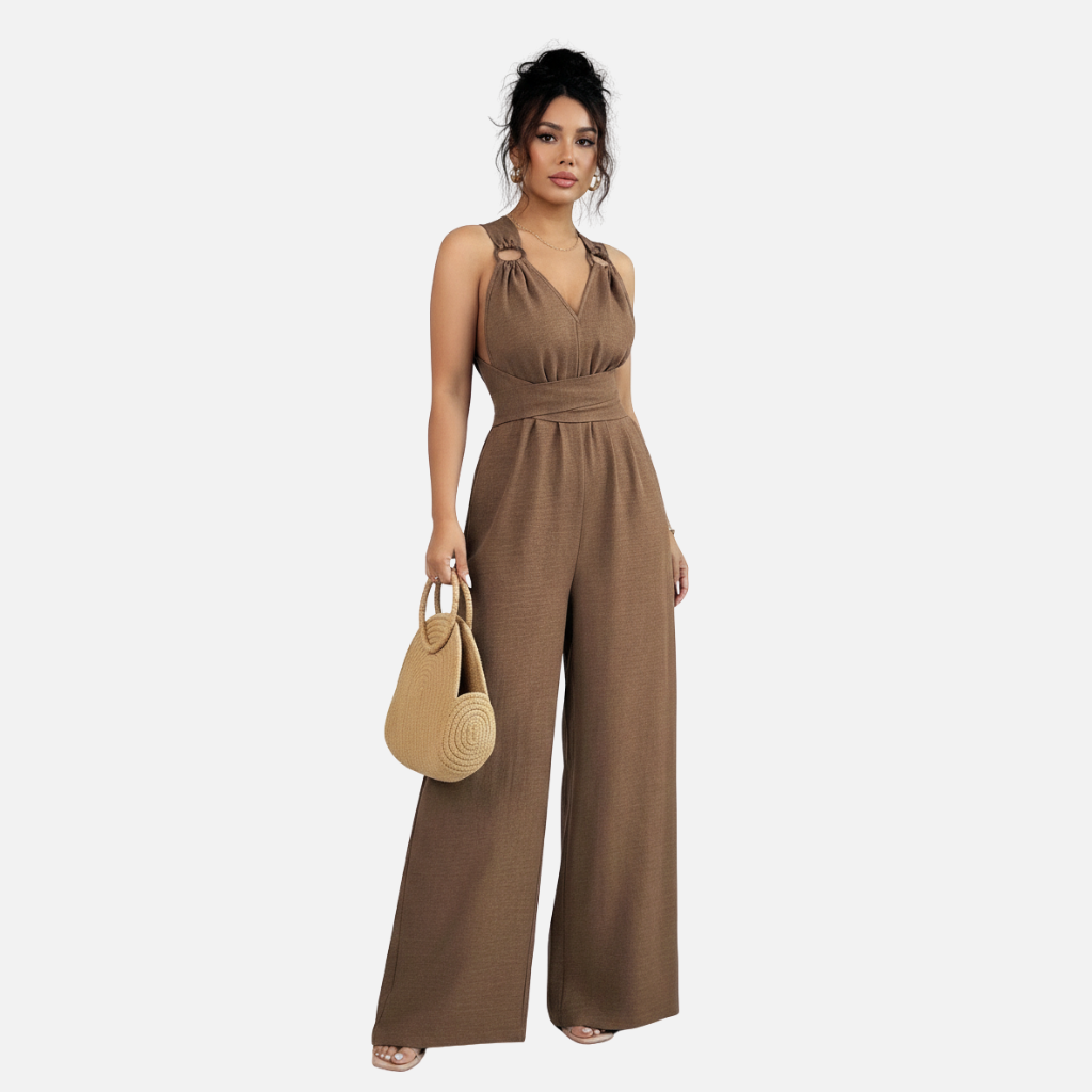 Laurior | Combinaison habillée dos nu pour femme, coupe large