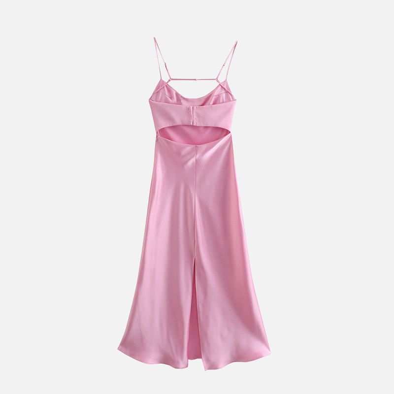 Laurior | Robe de soirée en satin pour femme, coupe élégante, dos nu