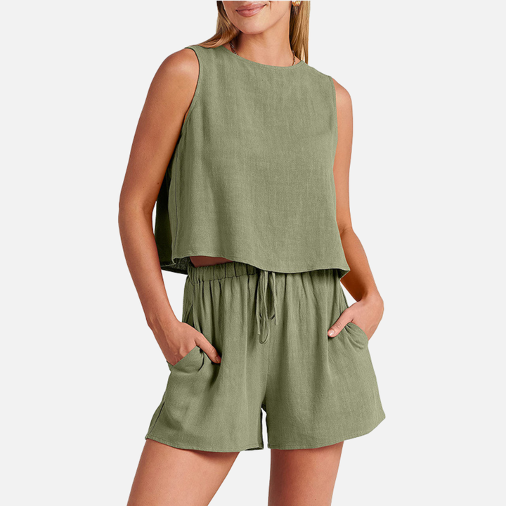 Laurior | Ensemble short et débardeur d'été léger pour femme