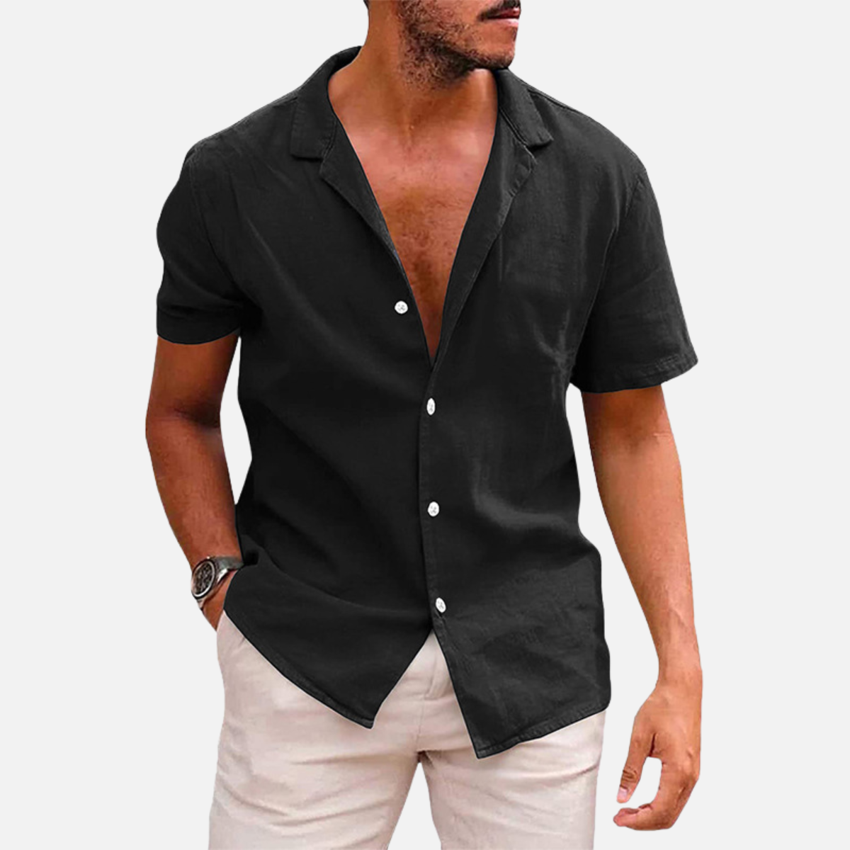 Laurior | Chemise ample en légère en coton pour homme, respirante pour l’été