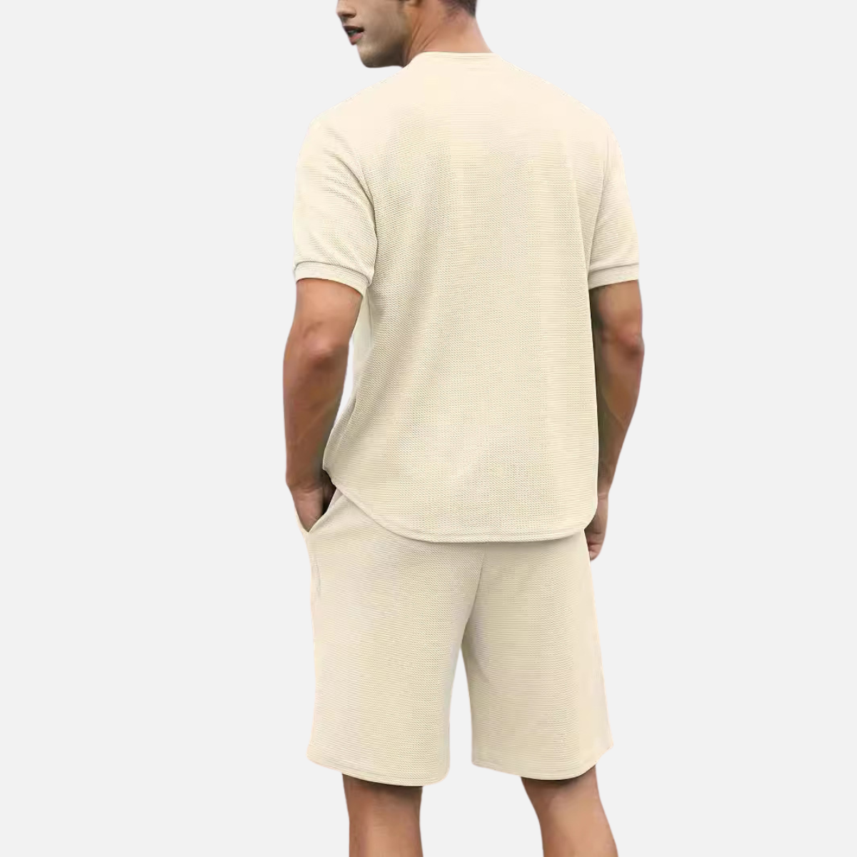 Laurior | Ensemble chemise zippée à manches courtes et pantalon pour homme