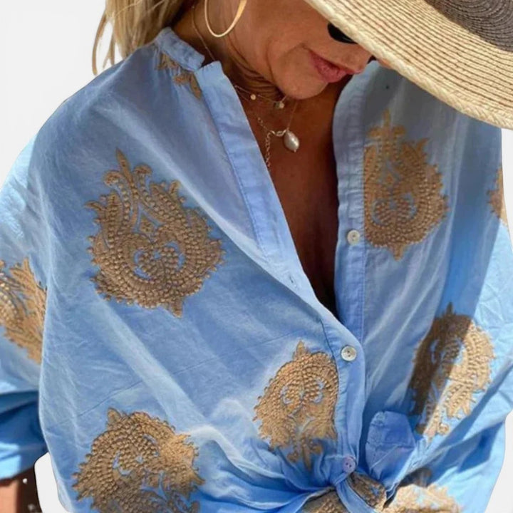 Laurior | Blouse imprimée élégante pour femme, coupe ample flatteuse