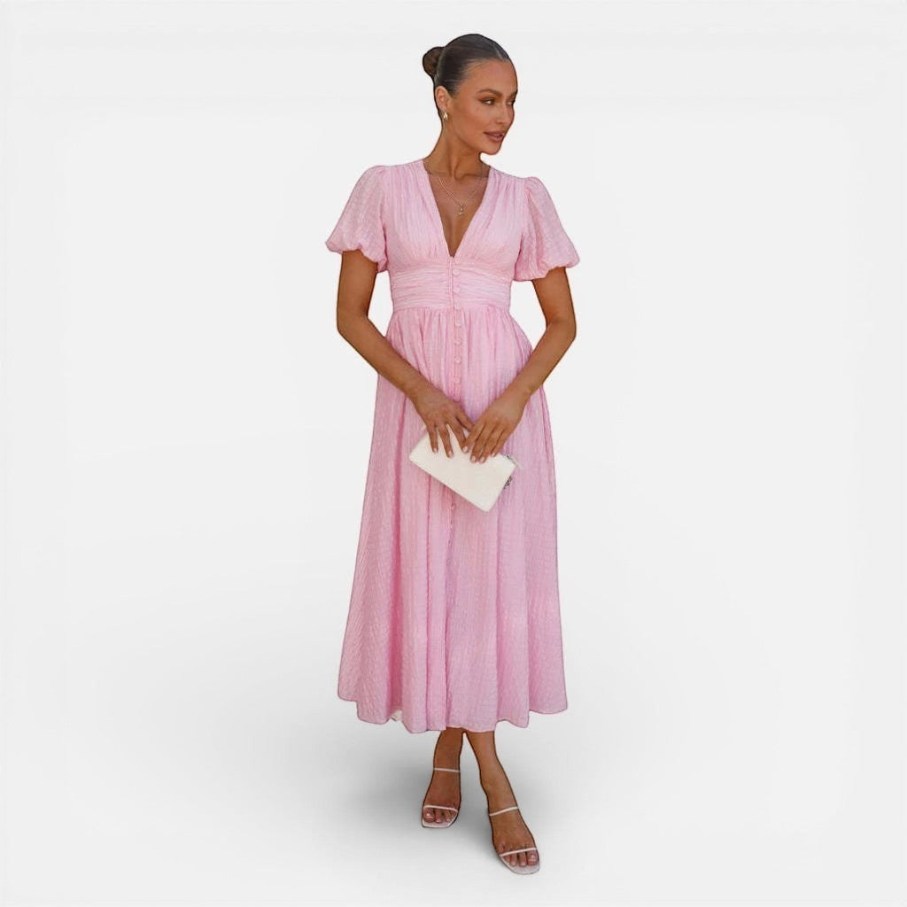 Laurior | Robe Midi Femme Décontractée Élégante Tissu Doux Confort Quotidien