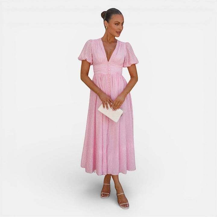 Laurior | Robe Midi Femme Décontractée Élégante Tissu Doux Confort Quotidien