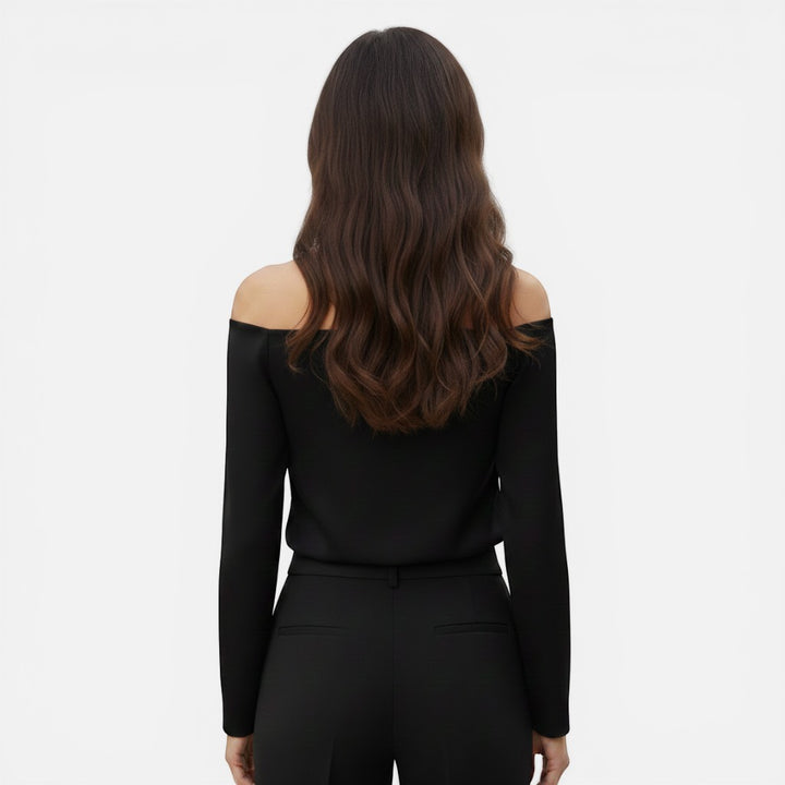 Laurior | Chemisier à manches longues et col bénitier pour femme, pour le printemps