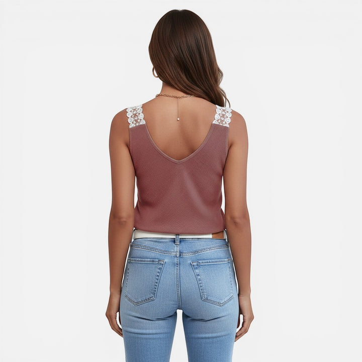 Laurior | Débardeur sans manches en dentelle pour femme, tenue décontractée pour l'été