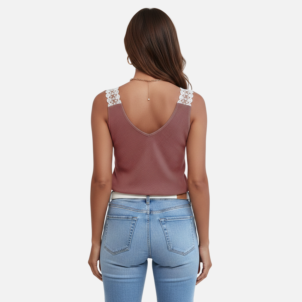 Laurior | Débardeur sans manches en dentelle pour femme, tenue décontractée pour l'été