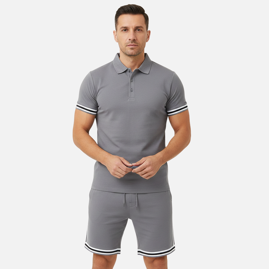 Laurior | Ensemble assorti polo et short d'été pour homme  tenue décontractée