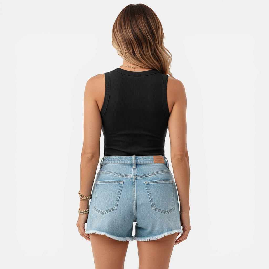 Laurior | Débardeur sans manches pour femme avec soutien-gorge intégré, coupe ajustée