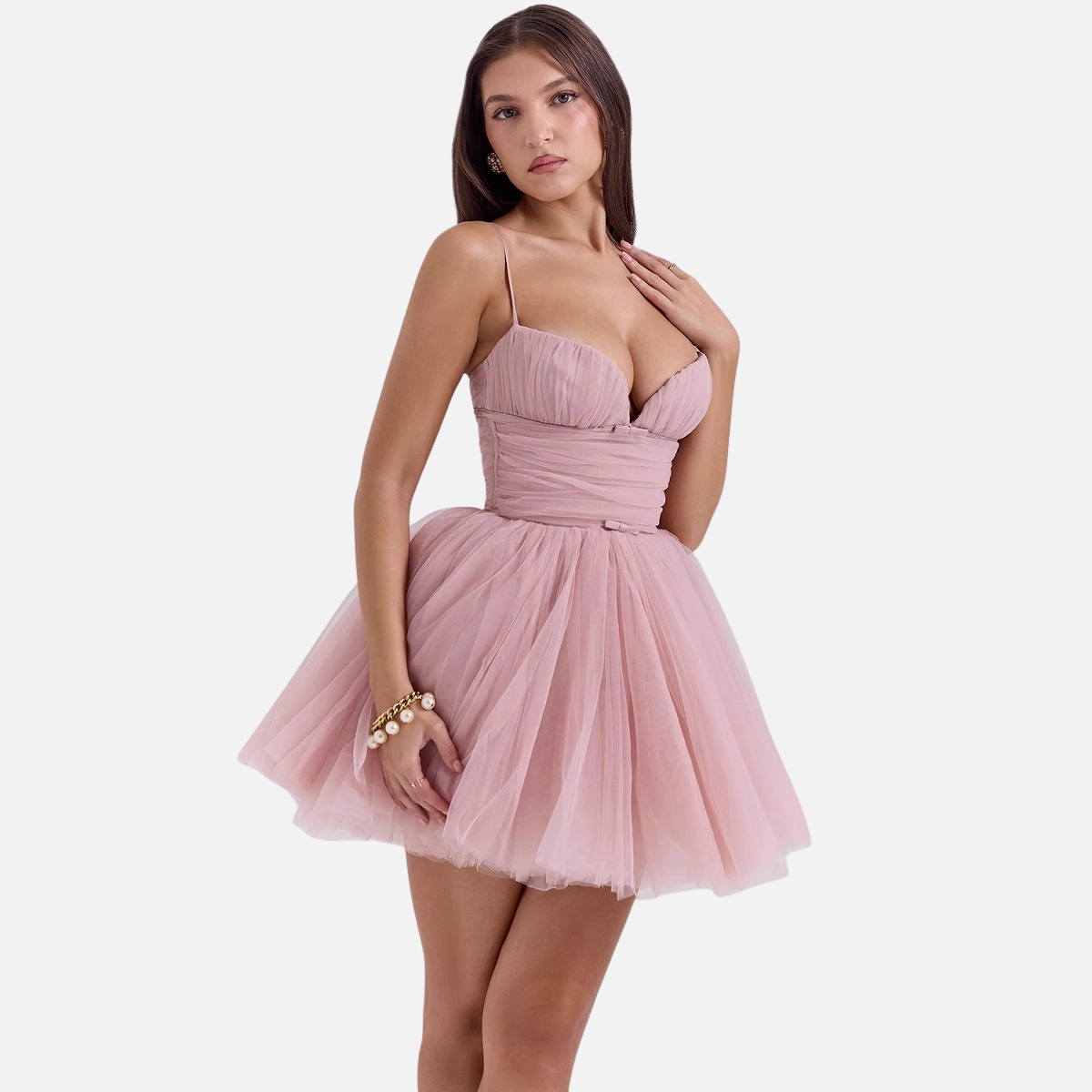 Laurior | Robe midi dos nu pour femme – Coupe ajustée à taille haute
