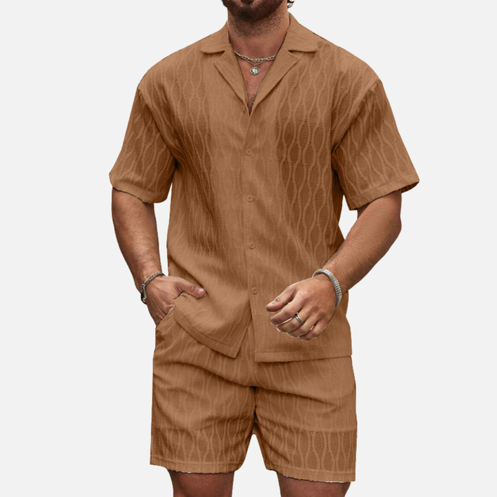 Laurior | Ensemble deux pièces pour homme pour l'été chemise légère et short