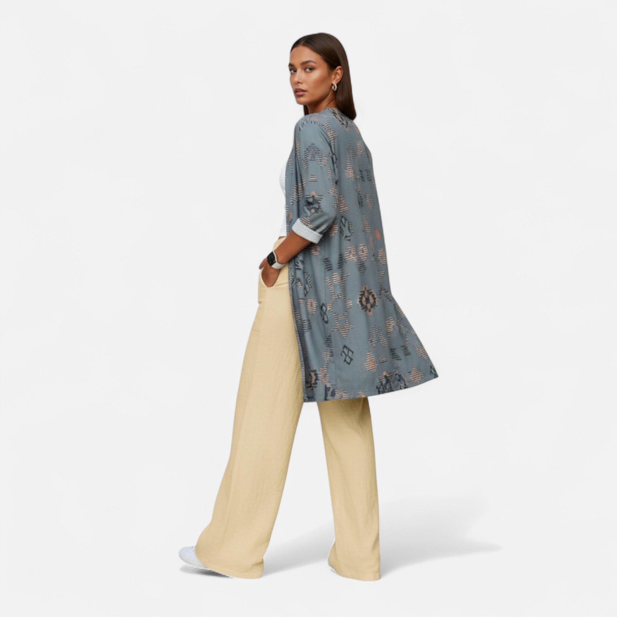 Laurior | Pantalon Femme Taille Haute Coupe Droite