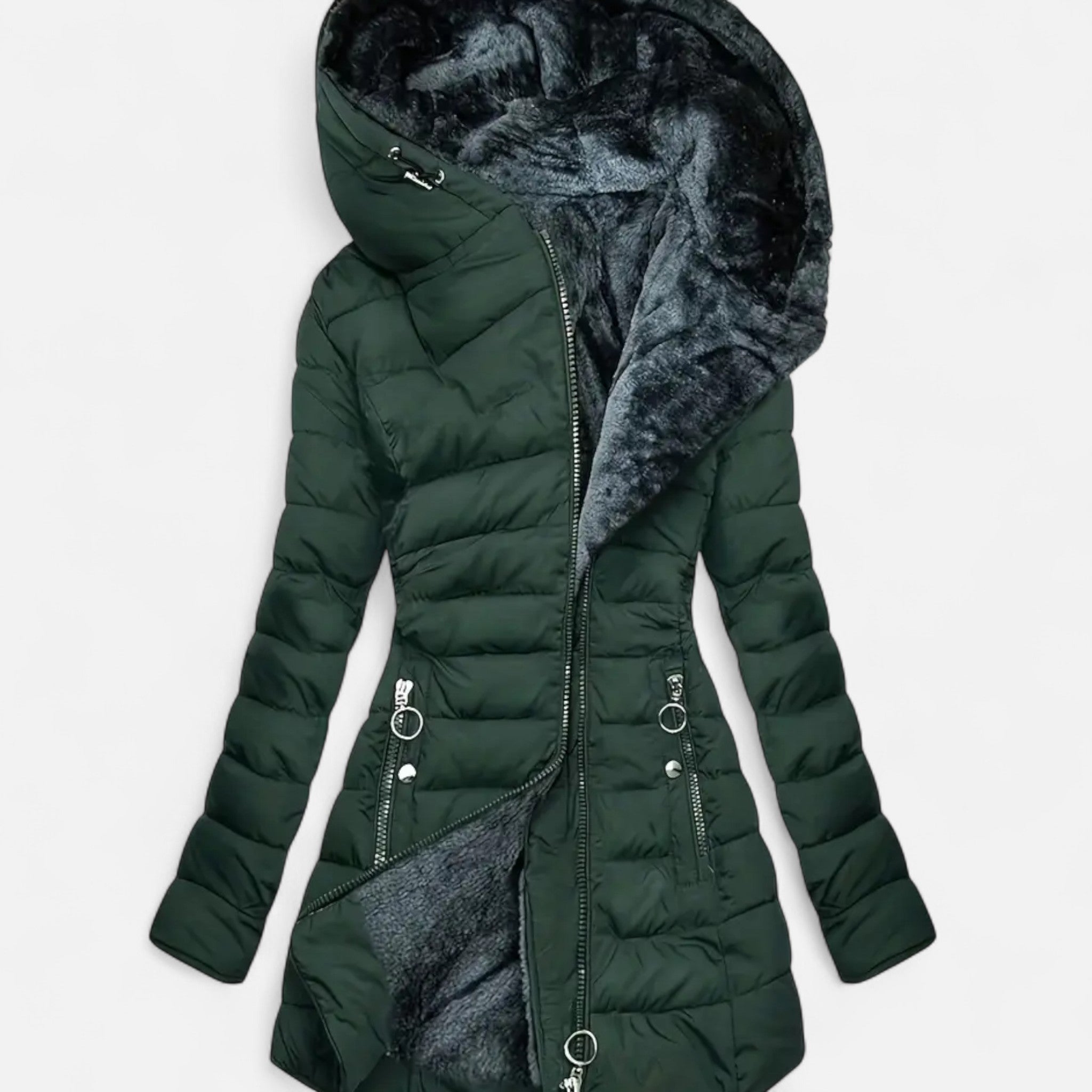 Laurior | Manteau Femme Mi-Long en Polaire d’Hiver