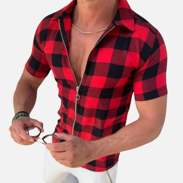 Laurior | Chemise à carreaux légère pour homme en acétate – été