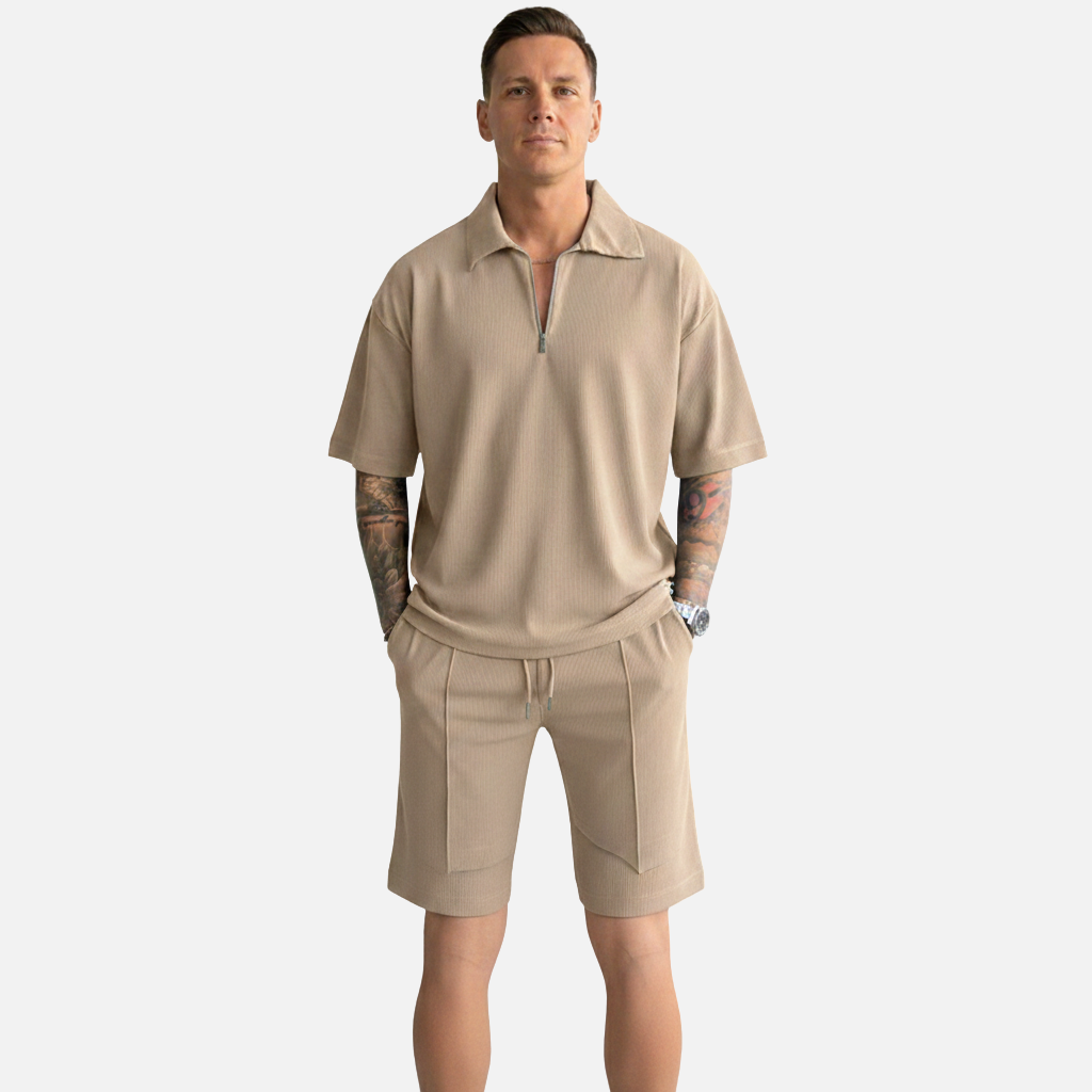 Laurior | Ensemble polo et short légers pour homme coupe décontractée