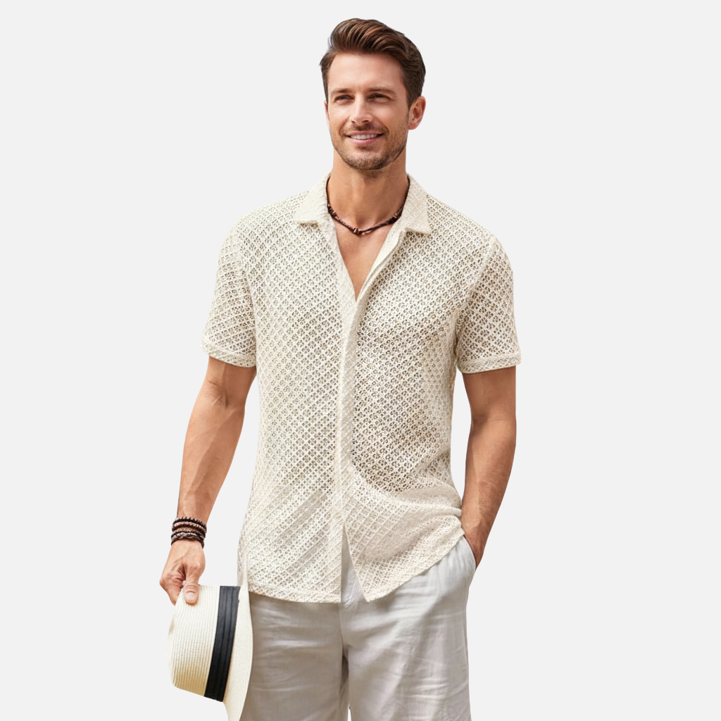 Laurior | Chemise Homme en Maille à Col Revers Légère pour l’Été