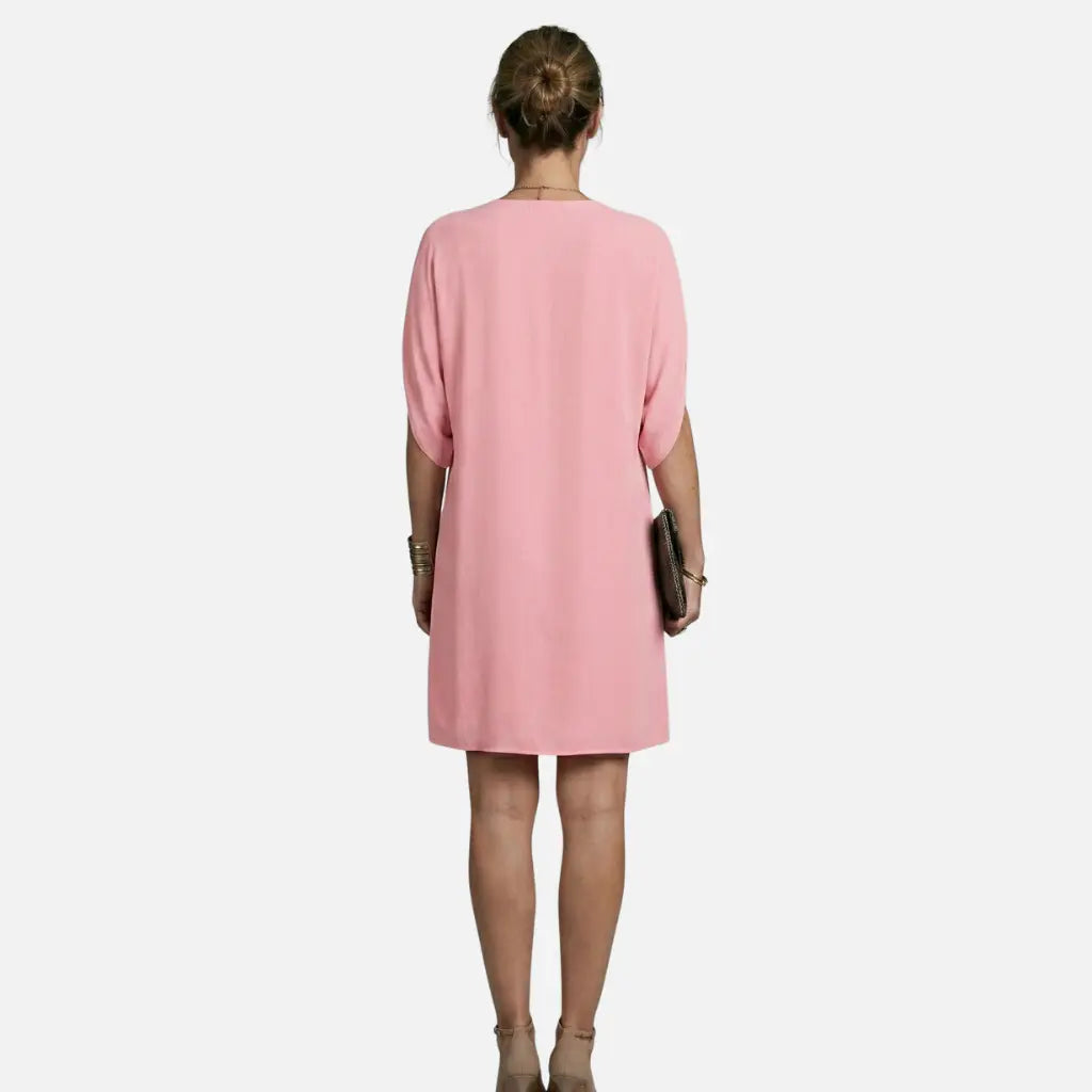Laurior | Robe midi plissée élégante à col en V pour femme