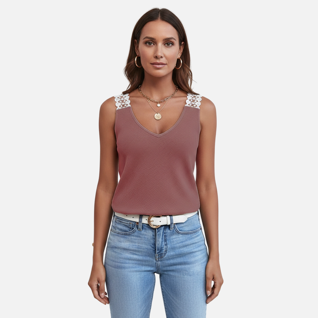 Laurior | Débardeur sans manches en dentelle pour femme, tenue décontractée pour l'été