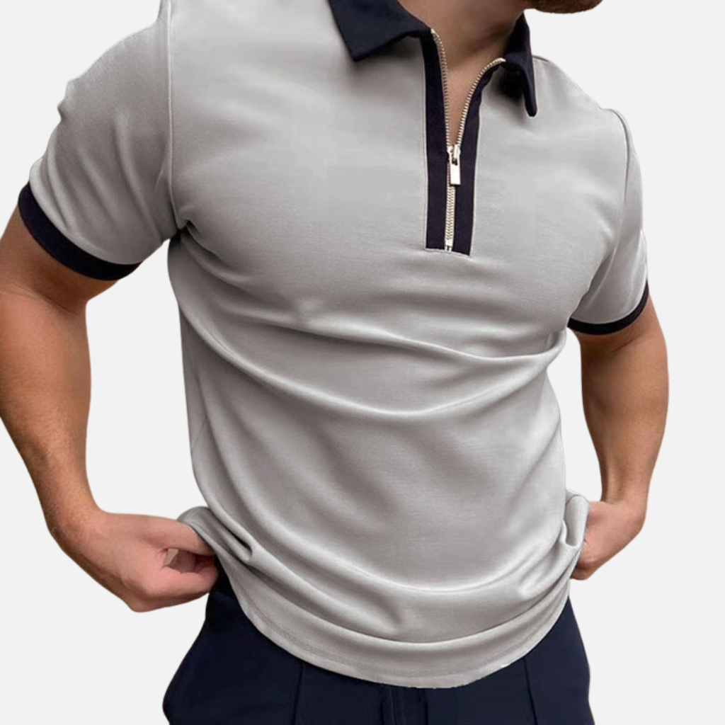 Laurior | Polo à manches courtes pour homme en coton léger décontracté