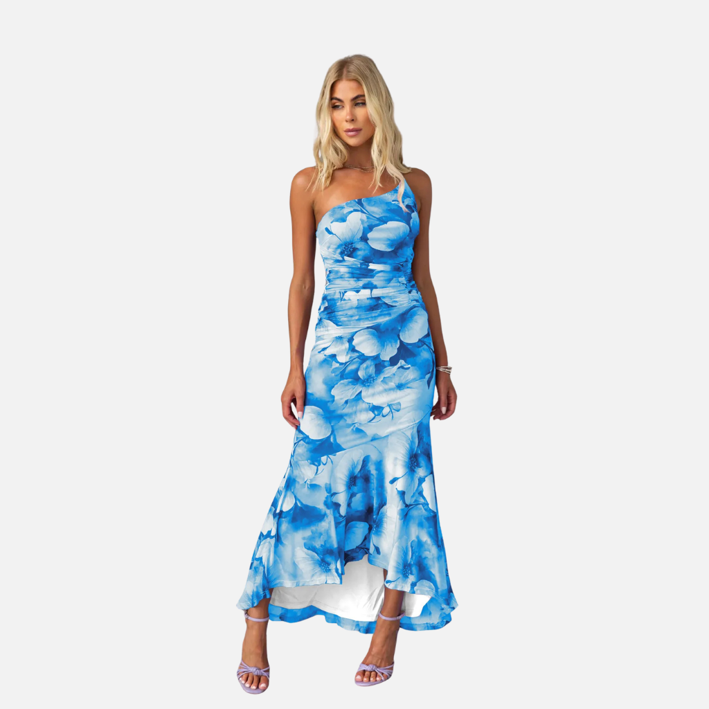 Laurior | Robe Maxi Élégante d’Été Femme à Une Épaule Coupe Ajustée