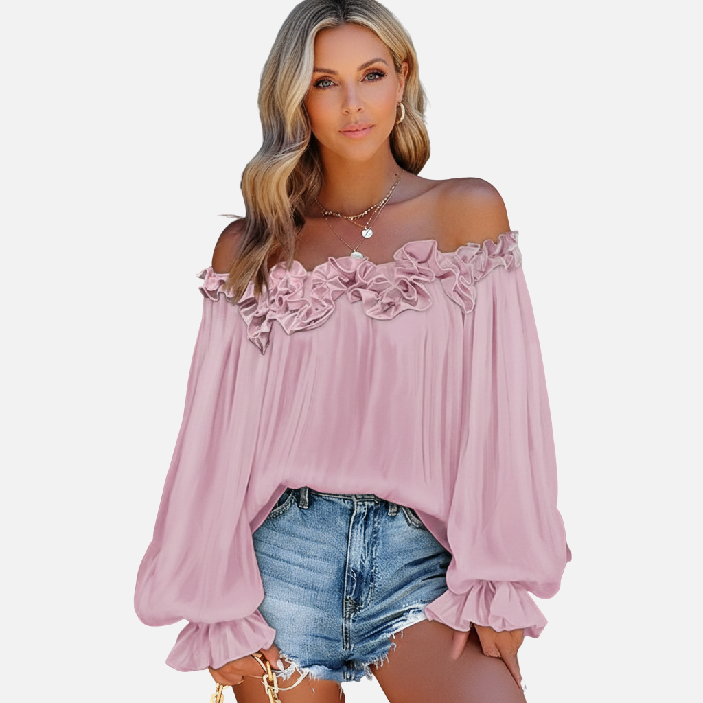 Laurior | Chemisier à manches volantées pour femme Haut ample décontracté