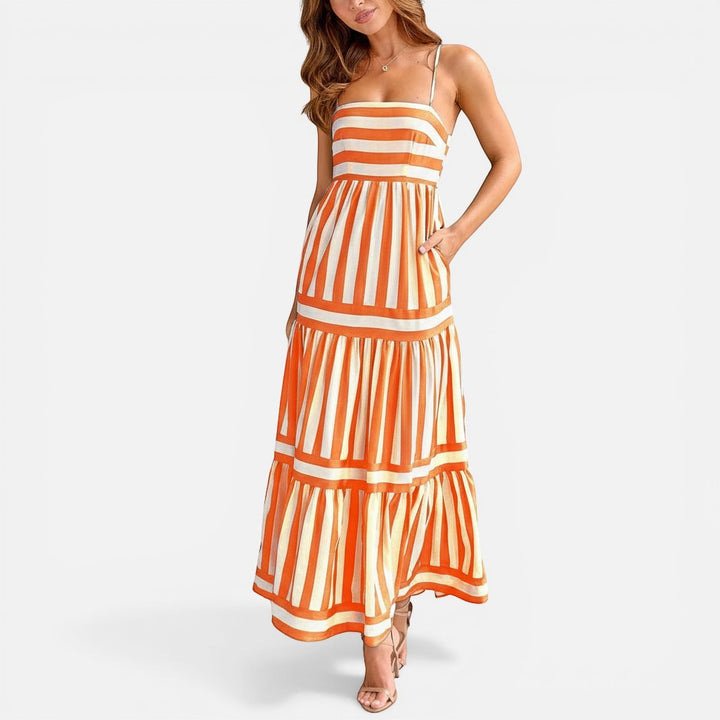 Laurior | Robe longue dos nu pour femme, encolure carrée, style plage
