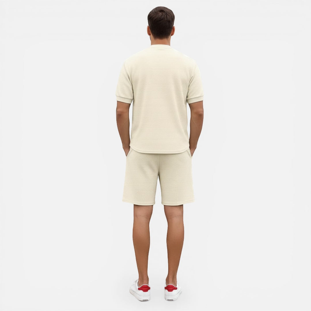 Laurior | Ensemble chemise zippée à manches courtes et pantalon pour homme