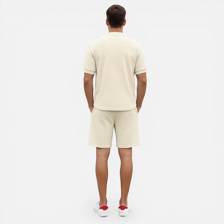 Laurior | Ensemble chemise zippée à manches courtes et pantalon pour homme