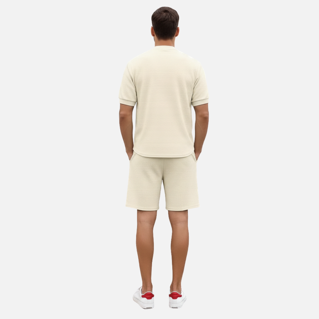 Laurior | Ensemble chemise zippée à manches courtes et pantalon pour homme