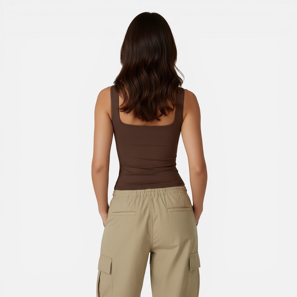 Laurior | Débardeur slim fit à encolure carrée pour femme, idéal pour l'été