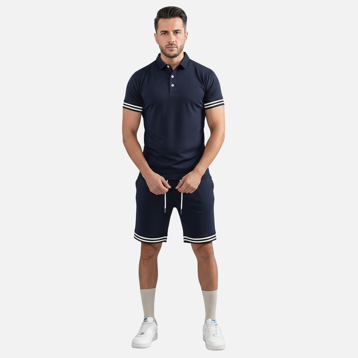 Laurior | Ensemble assorti polo et short d'été pour homme  tenue décontractée