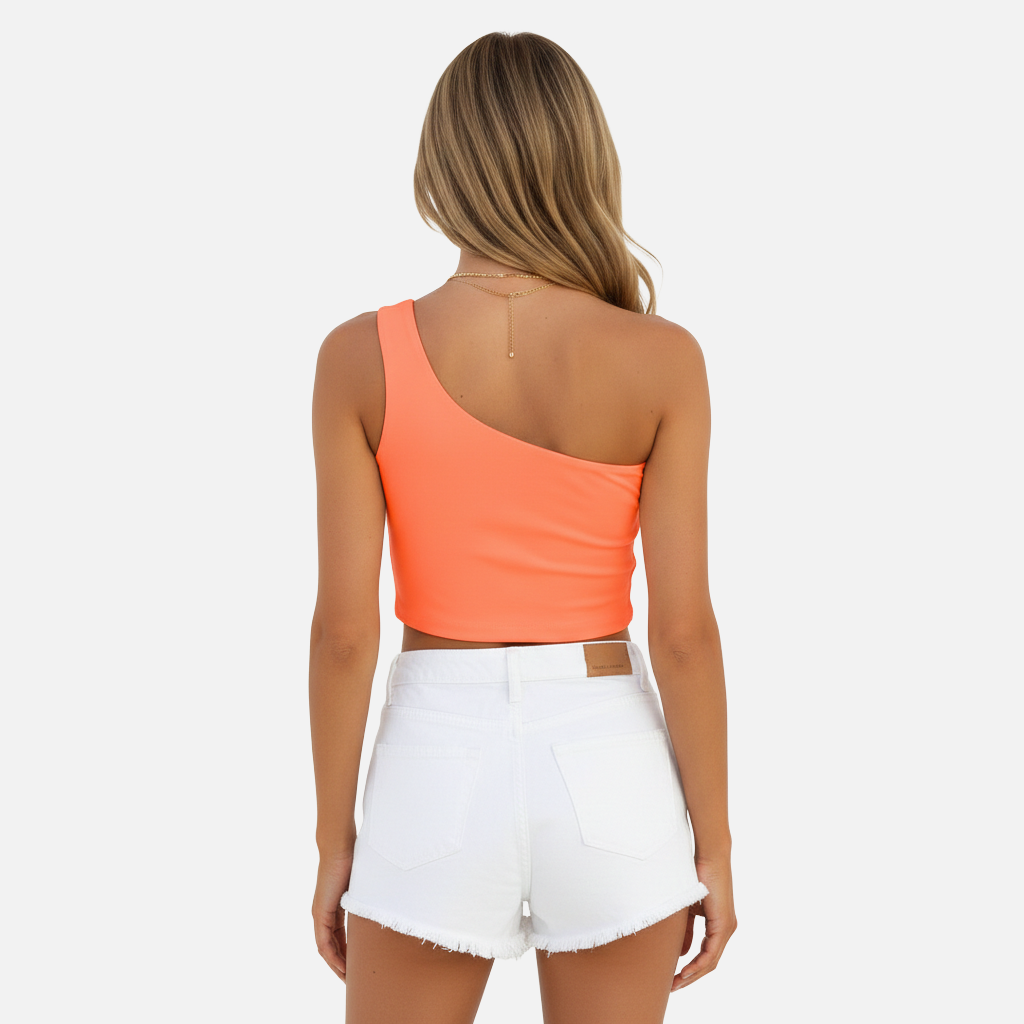 Laurior | Haut court d'été ajusté à une épaule pour femme