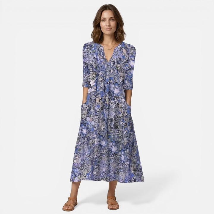 Laurior | Robe Casual Femme Coupe Fluide Vacances Plage Ete Couleur Tendance Mode