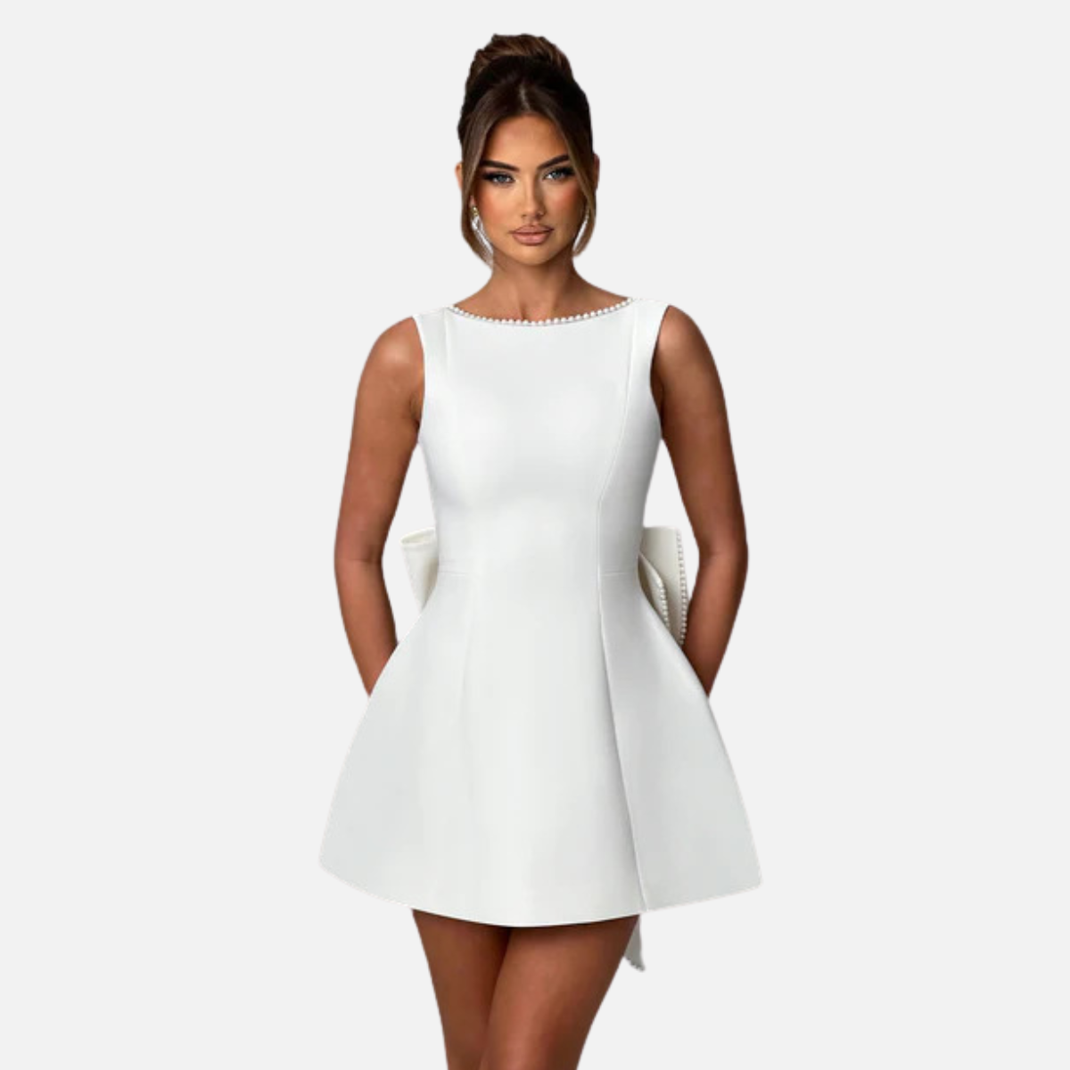 Laurior | Robe femme sans manches dos nu coupe A-line à l’élégance raffinée