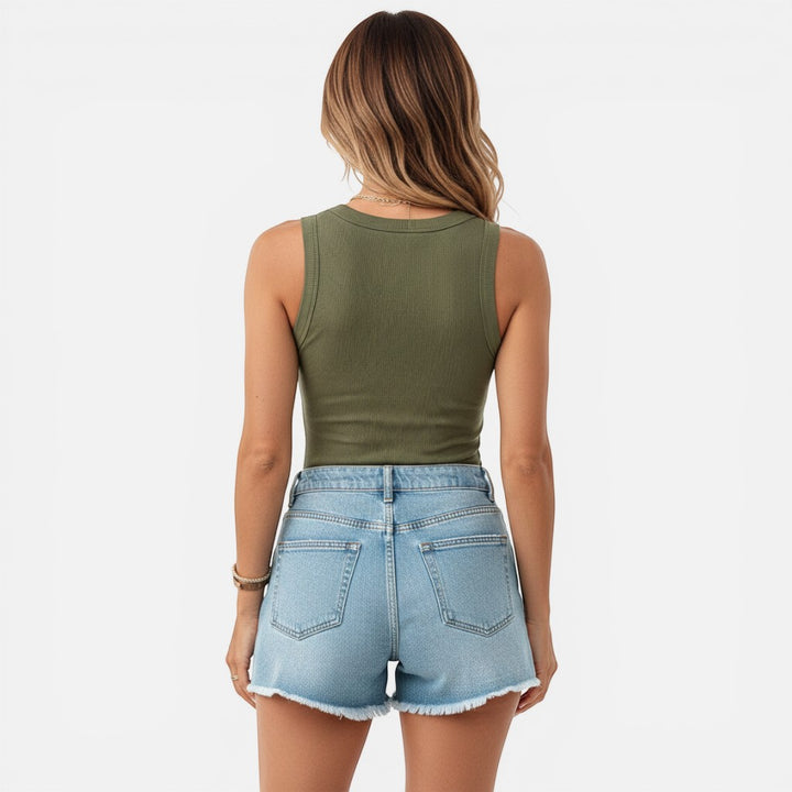 Laurior | Débardeur sans manches pour femme avec soutien-gorge intégré, coupe ajustée