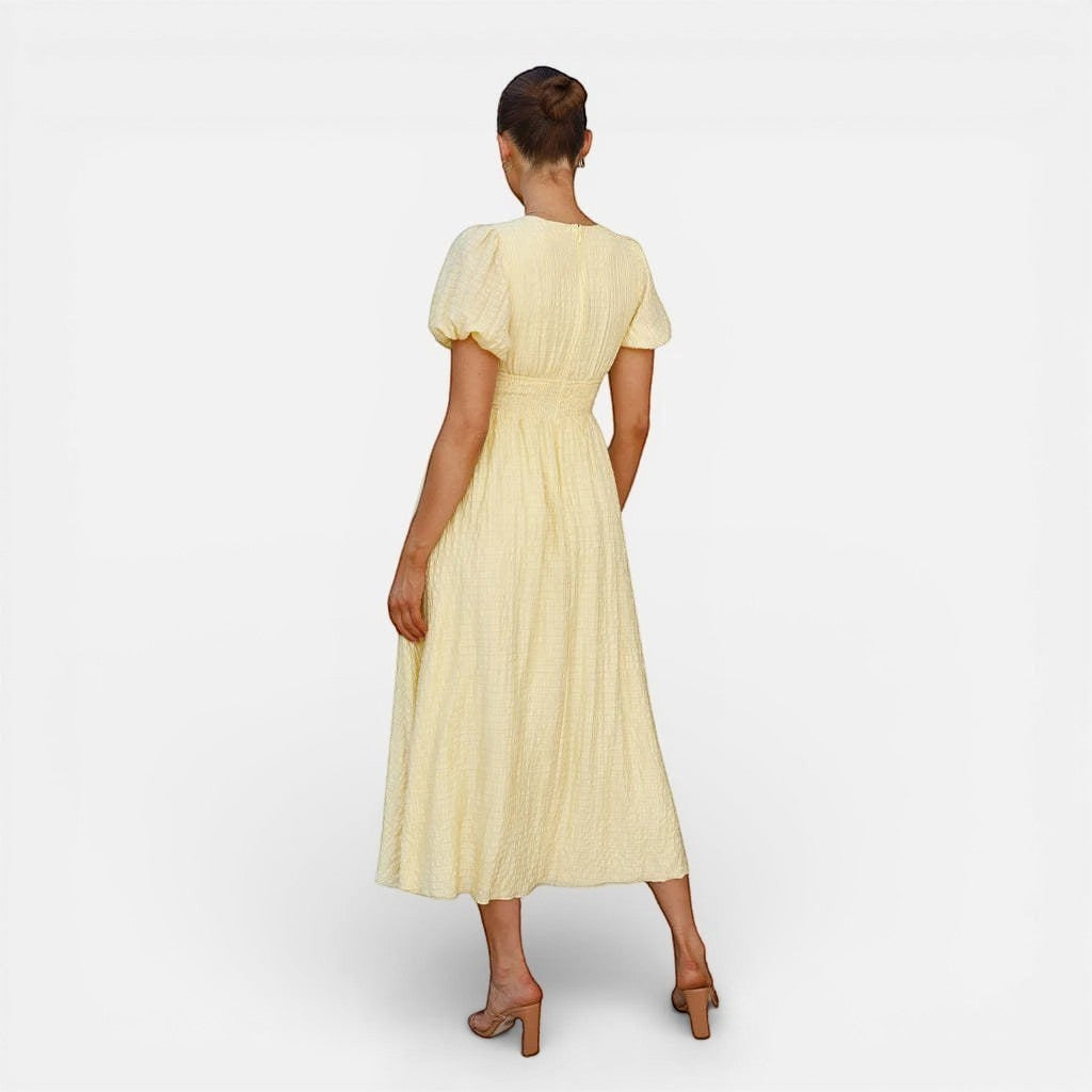 Laurior | Robe Midi Femme Décontractée Élégante Tissu Doux Confort Quotidien