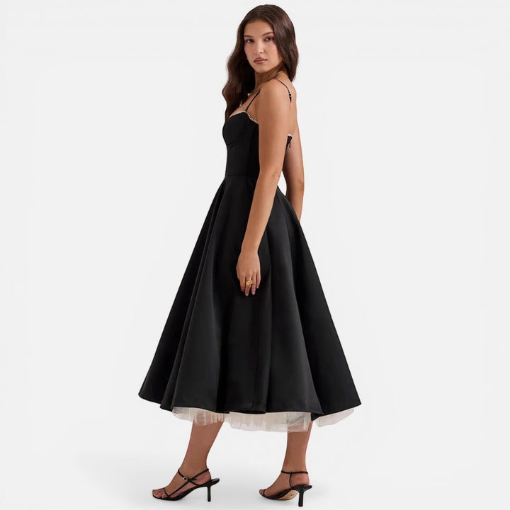 Laurior | Robe longue en satin pour femme, coupe élégante, tenue de soirée formelle