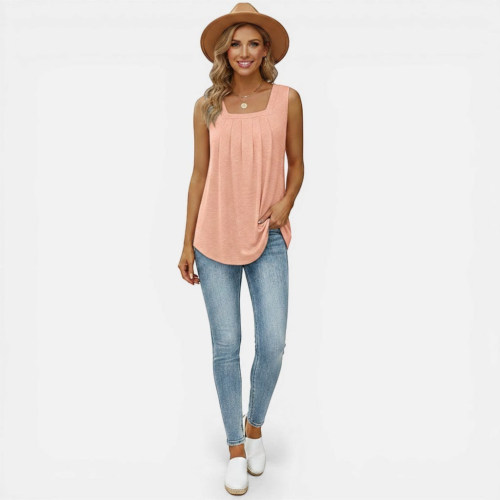 Laurior | Débardeur ample à encolure carrée pour femme, chemise d'été