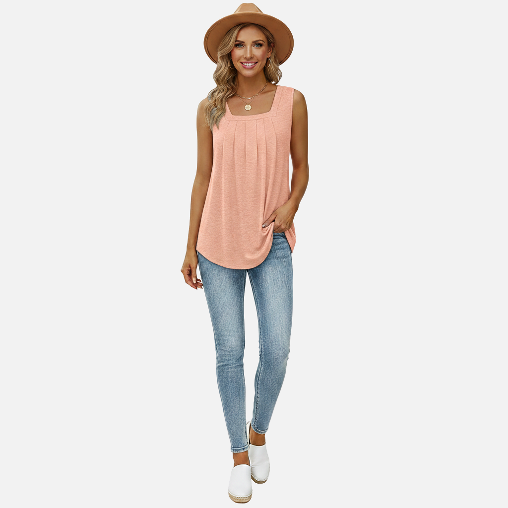 Laurior | Débardeur ample à encolure carrée pour femme, chemise d'été