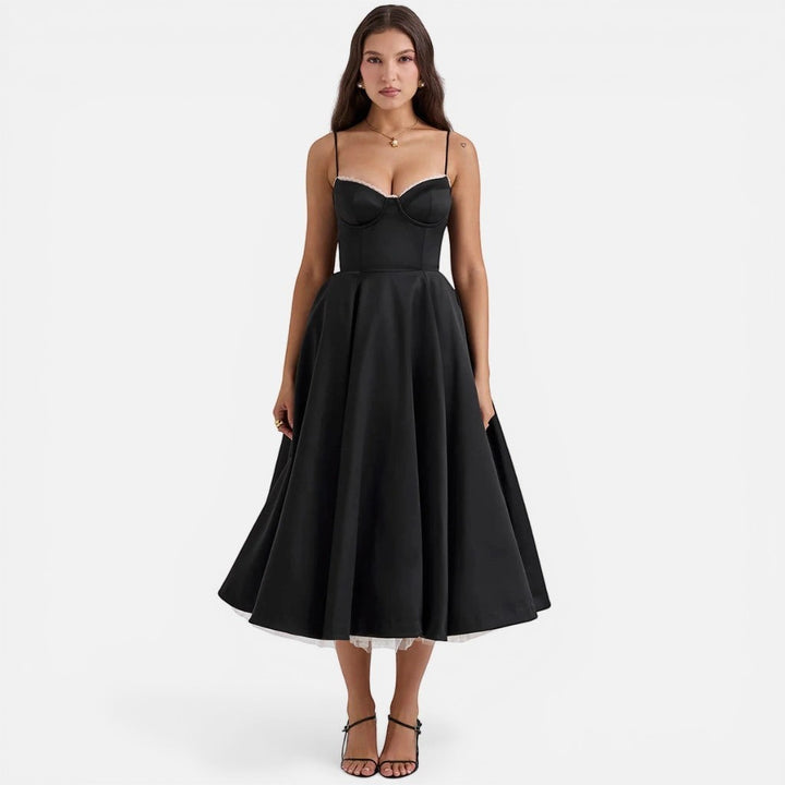 Laurior | Robe longue en satin pour femme, coupe élégante, tenue de soirée formelle
