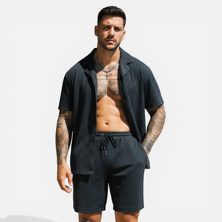 Laurior | Ensemble Chemise et Short d’Été pour Homme Assorti