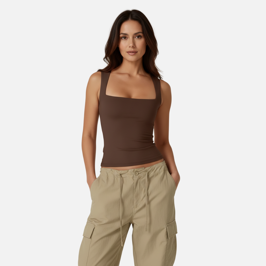 Laurior | Débardeur slim fit à encolure carrée pour femme, idéal pour l'été