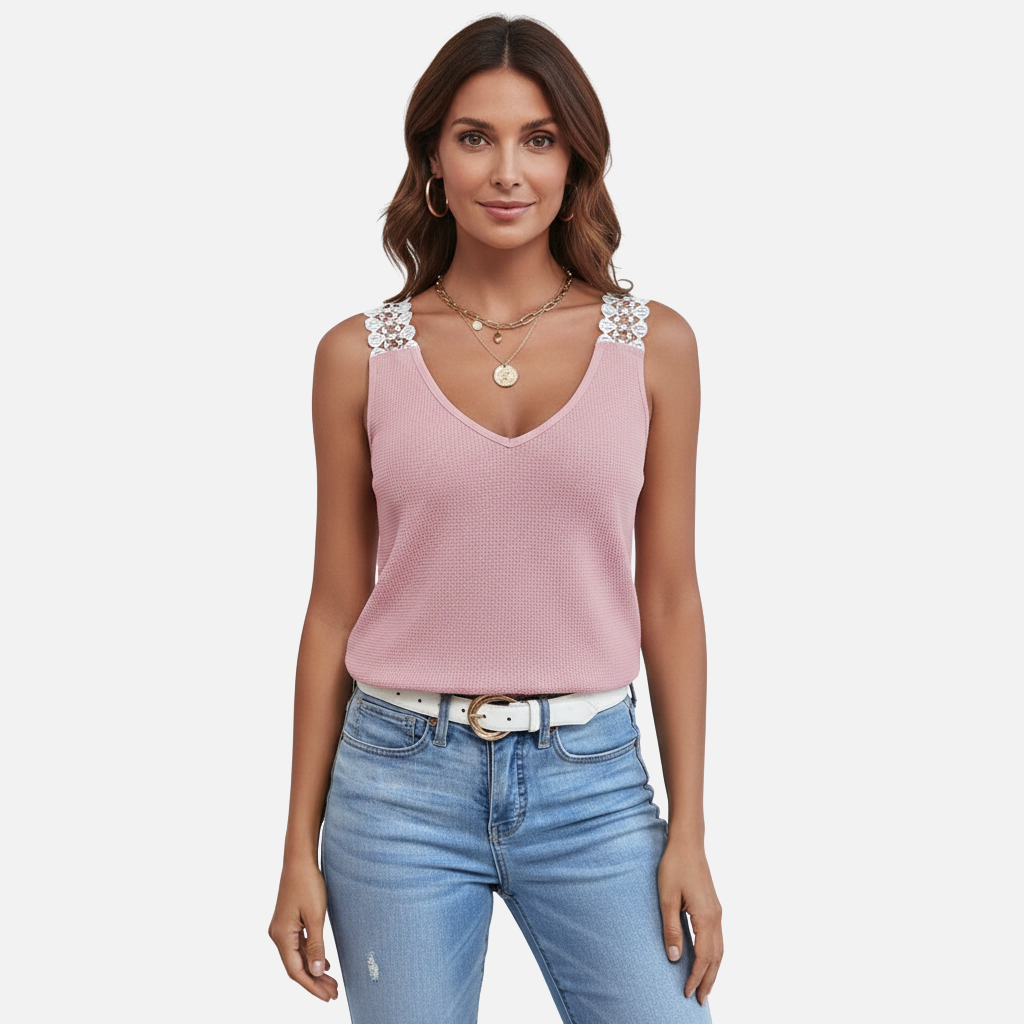 Laurior | Débardeur sans manches en dentelle pour femme, tenue décontractée pour l'été